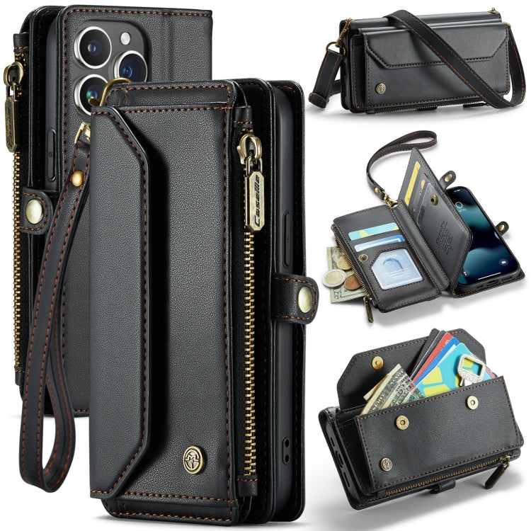 For iPhone 13 Pro CaseMe C36 Card Slots Zipper Wallet RFID Anti-theft Leather Phone Case(Black) - iPhone 13 Pro Cases by CaseMe | Online Shopping South Africa | PMC Jewellery | Buy Now Pay Later Mobicred