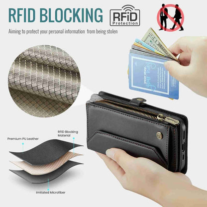 For iPhone 13 Pro CaseMe C36 Card Slots Zipper Wallet RFID Anti-theft Leather Phone Case(Black) - iPhone 13 Pro Cases by CaseMe | Online Shopping South Africa | PMC Jewellery | Buy Now Pay Later Mobicred