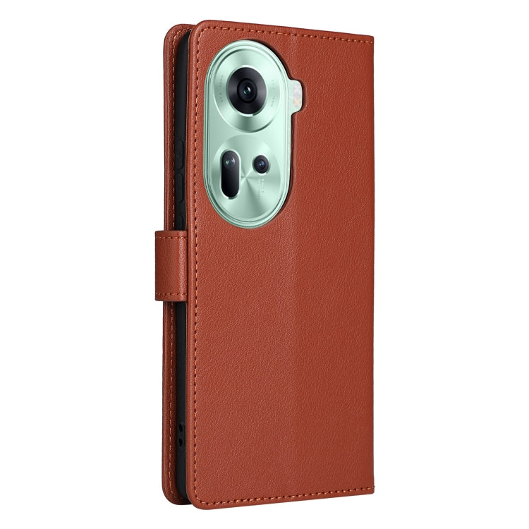 For OPPO Reno11 5G Global Multifunctional Horizontal Flip Leather Phone Case with Three Card Slot(Brown) - Reno11 Cases by PMC Jewellery | Online Shopping South Africa | PMC Jewellery | Buy Now Pay Later Mobicred