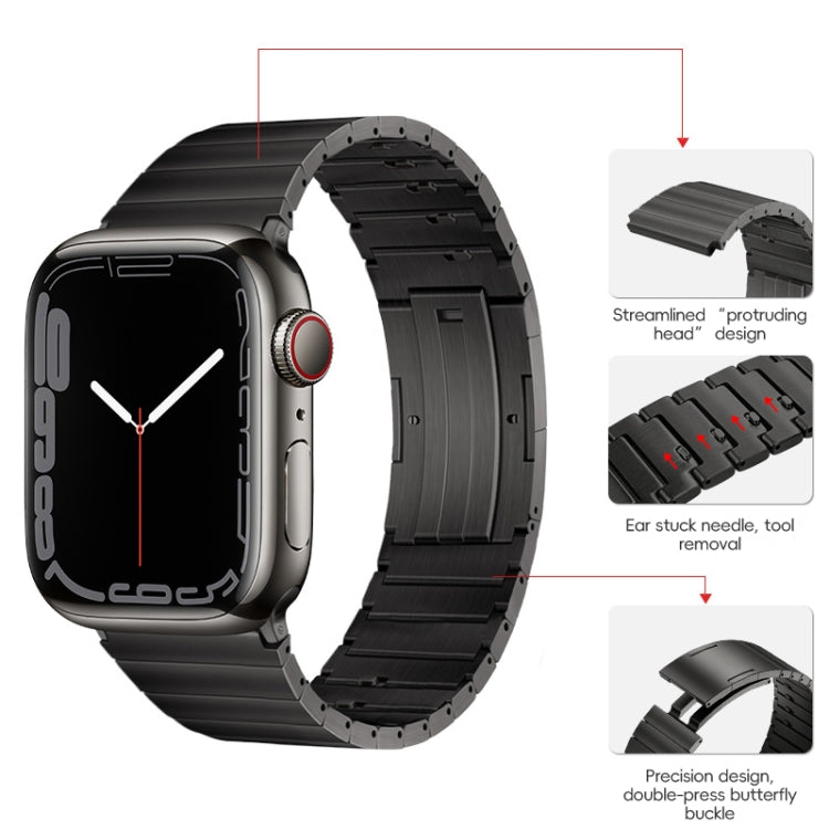 For Apple Watch SE 40mm PG65 Single Bead Bamboo Joint Spring Bars Titanium Metal Watch Band(Graphite Black) - free shipping - PMc TechLife - Order now!