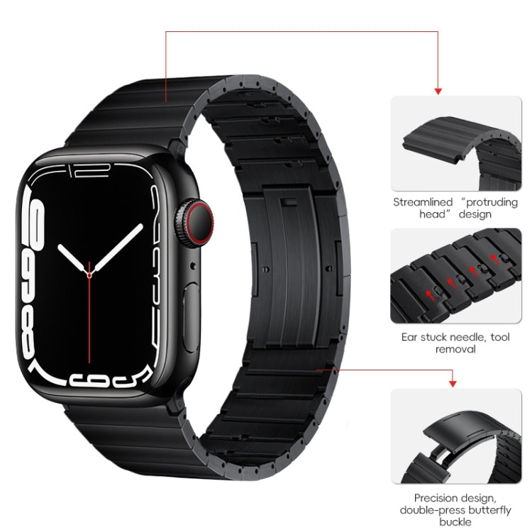 For Apple Watch SE 44mm PG65 Single Bead Bamboo Joint Spring Bars Titanium Metal Watch Band(Black) - free shipping - PMc TechLife - Order now!