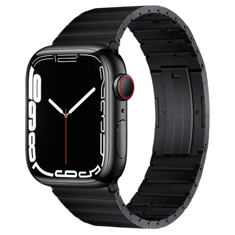 For Apple Watch 42mm PG65 Single Bead Bamboo Joint Spring Bars Titanium Metal Watch Band(Black) - free shipping - PMc TechLife - Order now!