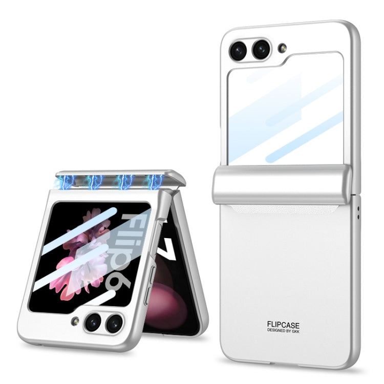 For Samsung Galaxy Z Flip6 GKK Integrated Magnetic Full Coverage Folding Phone Case(Silver) - Galaxy Z Flip6 5G Cases by GKK | Online Shopping South Africa | PMC Jewellery | Buy Now Pay Later Mobicred