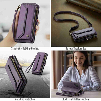 For Samsung Galaxy A13 5G / 4G CaseMe C36 Card Slots Zipper Wallet RFID Anti-theft Leather Phone Case(Purple) - Galaxy Phone Cases by CaseMe | Online Shopping South Africa | PMC Jewellery | Buy Now Pay Later Mobicred