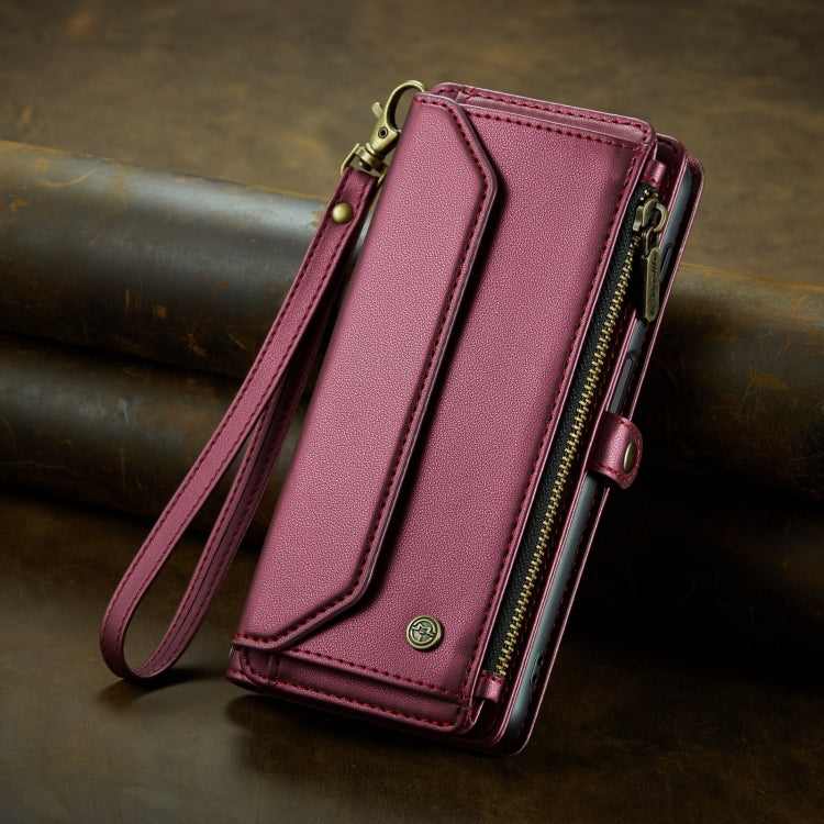 For Samsung Galaxy A13 5G / 4G CaseMe C36 Card Slots Zipper Wallet RFID Anti-theft Leather Phone Case(Wine Red) - Galaxy Phone Cases by CaseMe | Online Shopping South Africa | PMC Jewellery | Buy Now Pay Later Mobicred