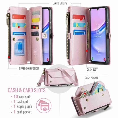 For Samsung Galaxy A15 CaseMe C36 Card Slots Zipper Wallet RFID Anti-theft Leather Phone Case(Pink) - Galaxy Phone Cases by CaseMe | Online Shopping South Africa | PMC Jewellery | Buy Now Pay Later Mobicred