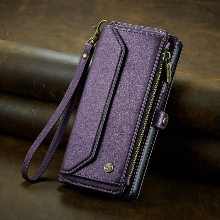 For Samsung Galaxy A22 5G CaseMe C36 Card Slots Zipper Wallet RFID Anti-theft Leather Phone Case(Purple) - Galaxy Phone Cases by CaseMe | Online Shopping South Africa | PMC Jewellery | Buy Now Pay Later Mobicred