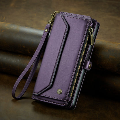 For Samsung Galaxy A22 5G CaseMe C36 Card Slots Zipper Wallet RFID Anti-theft Leather Phone Case(Purple) - Galaxy Phone Cases by CaseMe | Online Shopping South Africa | PMC Jewellery | Buy Now Pay Later Mobicred