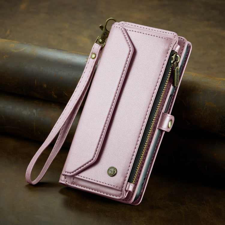 For Samsung Galaxy A24 CaseMe C36 Card Slots Zipper Wallet RFID Anti-theft Leather Phone Case(Pink) - Galaxy Phone Cases by CaseMe | Online Shopping South Africa | PMC Jewellery | Buy Now Pay Later Mobicred