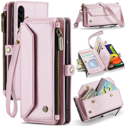 For Samsung Galaxy A30s / A50s / A50 CaseMe C36 Card Slots Zipper Wallet RFID Anti-theft Leather Phone Case(Pink) - Galaxy Phone Cases by CaseMe | Online Shopping South Africa | PMC Jewellery | Buy Now Pay Later Mobicred