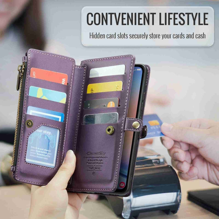 For Samsung Galaxy A34 5G CaseMe C36 Card Slots Zipper Wallet RFID Anti-theft Leather Phone Case(Purple) - Galaxy Phone Cases by CaseMe | Online Shopping South Africa | PMC Jewellery | Buy Now Pay Later Mobicred