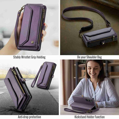 For Samsung Galaxy A34 5G CaseMe C36 Card Slots Zipper Wallet RFID Anti-theft Leather Phone Case(Purple) - Galaxy Phone Cases by CaseMe | Online Shopping South Africa | PMC Jewellery | Buy Now Pay Later Mobicred