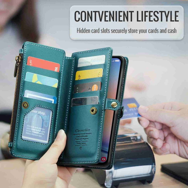 For Samsung Galaxy A34 5G CaseMe C36 Card Slots Zipper Wallet RFID Anti-theft Leather Phone Case(Blue-green) - Galaxy Phone Cases by CaseMe | Online Shopping South Africa | PMC Jewellery | Buy Now Pay Later Mobicred