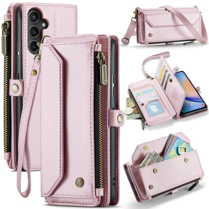 For Samsung Galaxy A34 5G CaseMe C36 Card Slots Zipper Wallet RFID Anti-theft Leather Phone Case(Pink) - Galaxy Phone Cases by CaseMe | Online Shopping South Africa | PMC Jewellery | Buy Now Pay Later Mobicred