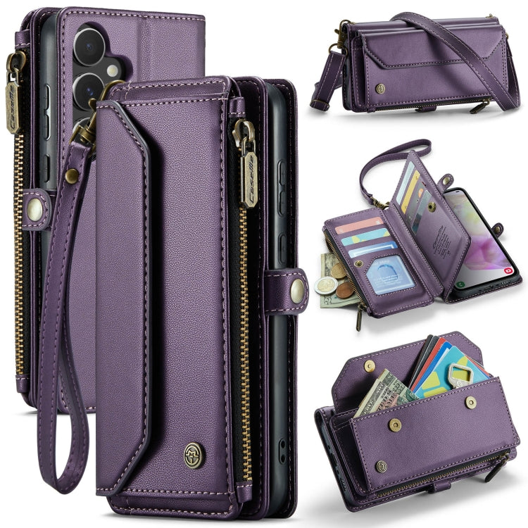 For Samsung Galaxy A35 5G CaseMe C36 Card Slots Zipper Wallet RFID Anti-theft Leather Phone Case(Purple) - Galaxy Phone Cases by CaseMe | Online Shopping South Africa | PMC Jewellery | Buy Now Pay Later Mobicred