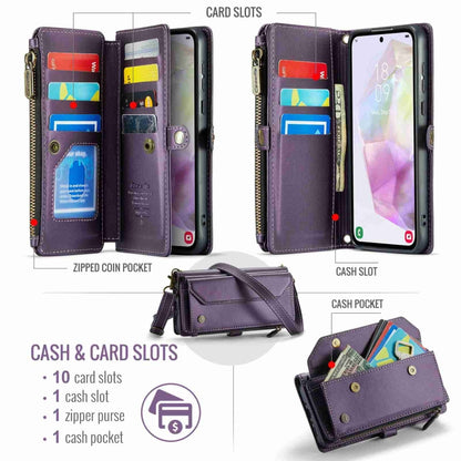 For Samsung Galaxy A35 5G CaseMe C36 Card Slots Zipper Wallet RFID Anti-theft Leather Phone Case(Purple) - Galaxy Phone Cases by CaseMe | Online Shopping South Africa | PMC Jewellery | Buy Now Pay Later Mobicred