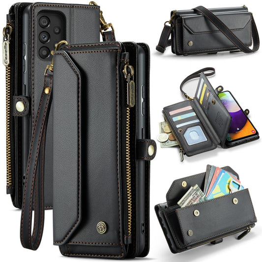 For Samsung Galaxy A52 / A52s 5G CaseMe C36 Card Slots Zipper Wallet RFID Anti-theft Leather Phone Case(Black) - Galaxy Phone Cases by CaseMe | Online Shopping South Africa | PMC Jewellery | Buy Now Pay Later Mobicred