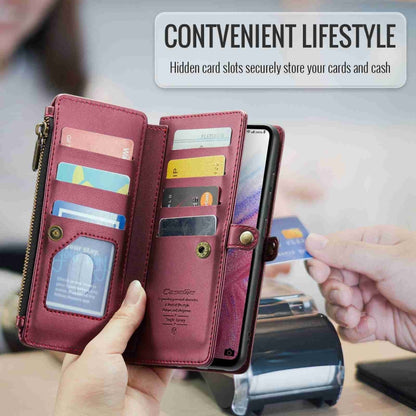 For Samsung Galaxy A53 5G CaseMe C36 Card Slots Zipper Wallet RFID Anti-theft Leather Phone Case(Wine Red) - Galaxy Phone Cases by CaseMe | Online Shopping South Africa | PMC Jewellery | Buy Now Pay Later Mobicred