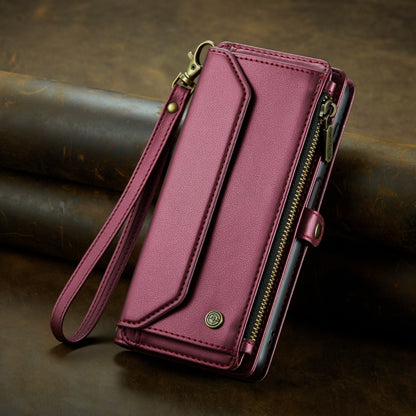 For Samsung Galaxy A54 5G CaseMe C36 Card Slots Zipper Wallet RFID Anti-theft Leather Phone Case(Wine Red) - Galaxy Phone Cases by CaseMe | Online Shopping South Africa | PMC Jewellery | Buy Now Pay Later Mobicred