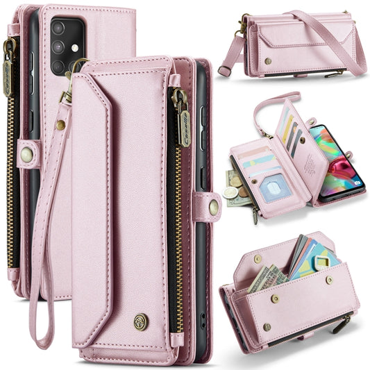 For Samsung Galaxy A71 4G CaseMe C36 Card Slots Zipper Wallet RFID Anti-theft Leather Phone Case(Pink) - Galaxy Phone Cases by CaseMe | Online Shopping South Africa | PMC Jewellery | Buy Now Pay Later Mobicred