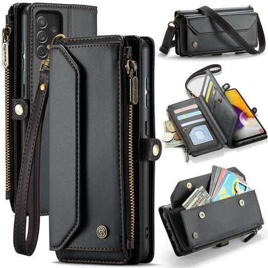 For Samsung Galaxy A72 CaseMe C36 Card Slots Zipper Wallet RFID Anti-theft Leather Phone Case(Black) - Galaxy Phone Cases by CaseMe | Online Shopping South Africa | PMC Jewellery | Buy Now Pay Later Mobicred