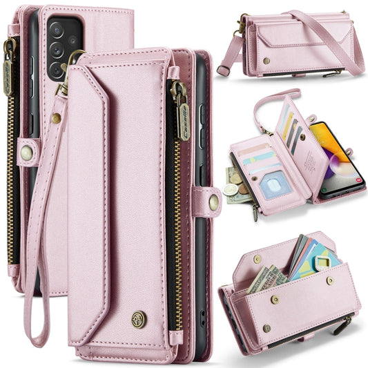 For Samsung Galaxy A72 CaseMe C36 Card Slots Zipper Wallet RFID Anti-theft Leather Phone Case(Pink) - Galaxy Phone Cases by CaseMe | Online Shopping South Africa | PMC Jewellery | Buy Now Pay Later Mobicred