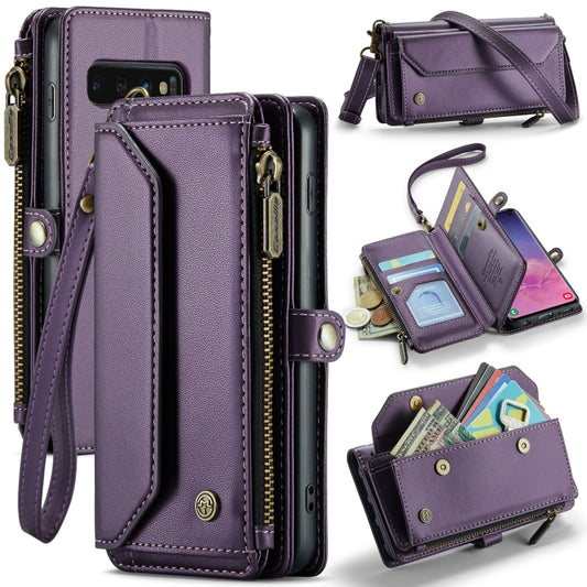 For Samsung Galaxy S10 CaseMe C36 Card Slots Zipper Wallet RFID Anti-theft Leather Phone Case(Purple) - Galaxy Phone Cases by CaseMe | Online Shopping South Africa | PMC Jewellery | Buy Now Pay Later Mobicred