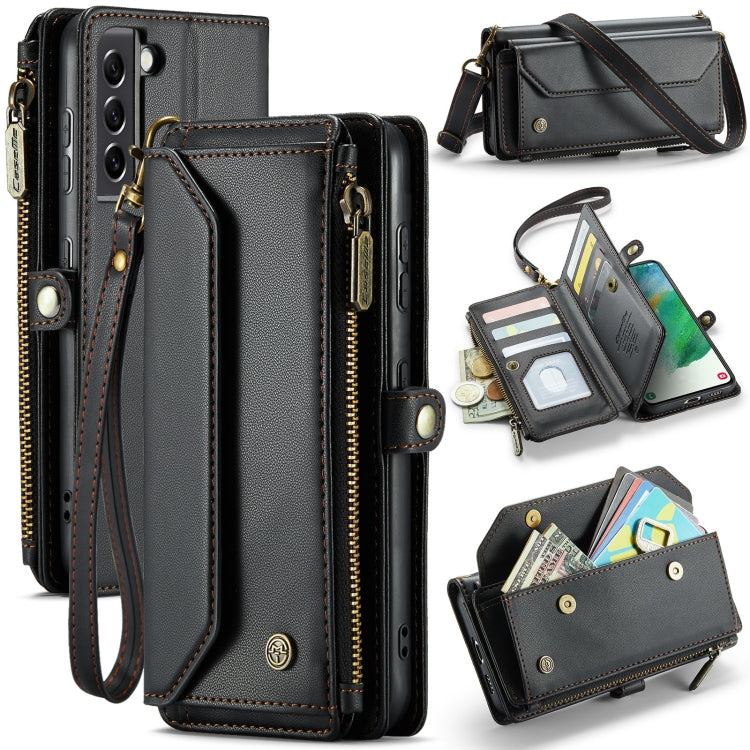 For Samsung Galaxy S21 FE 5G CaseMe C36 Card Slots Zipper Wallet RFID Anti-theft Leather Phone Case(Black) - Galaxy Phone Cases by CaseMe | Online Shopping South Africa | PMC Jewellery | Buy Now Pay Later Mobicred