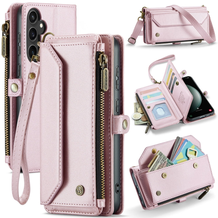 For Samsung Galaxy S23 FE 5G CaseMe C36 Card Slots Zipper Wallet RFID Anti-theft Leather Phone Case(Pink) - Galaxy S23 FE 5G Cases by CaseMe | Online Shopping South Africa | PMC Jewellery | Buy Now Pay Later Mobicred