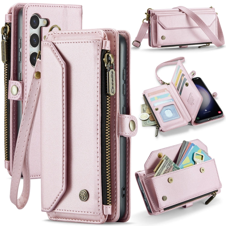 For Samsung Galaxy S23+ 5G CaseMe C36 Card Slots Zipper Wallet RFID Anti-theft Leather Phone Case(Pink) - Galaxy S23+ 5G Cases by CaseMe | Online Shopping South Africa | PMC Jewellery | Buy Now Pay Later Mobicred