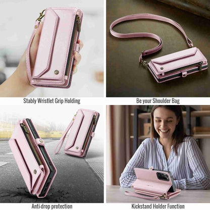 For Samsung Galaxy Note20 Ultra CaseMe C36 Card Slots Zipper Wallet RFID Anti-theft Leather Phone Case(Pink) - Galaxy Note20 Ultra Cases by CaseMe | Online Shopping South Africa | PMC Jewellery | Buy Now Pay Later Mobicred