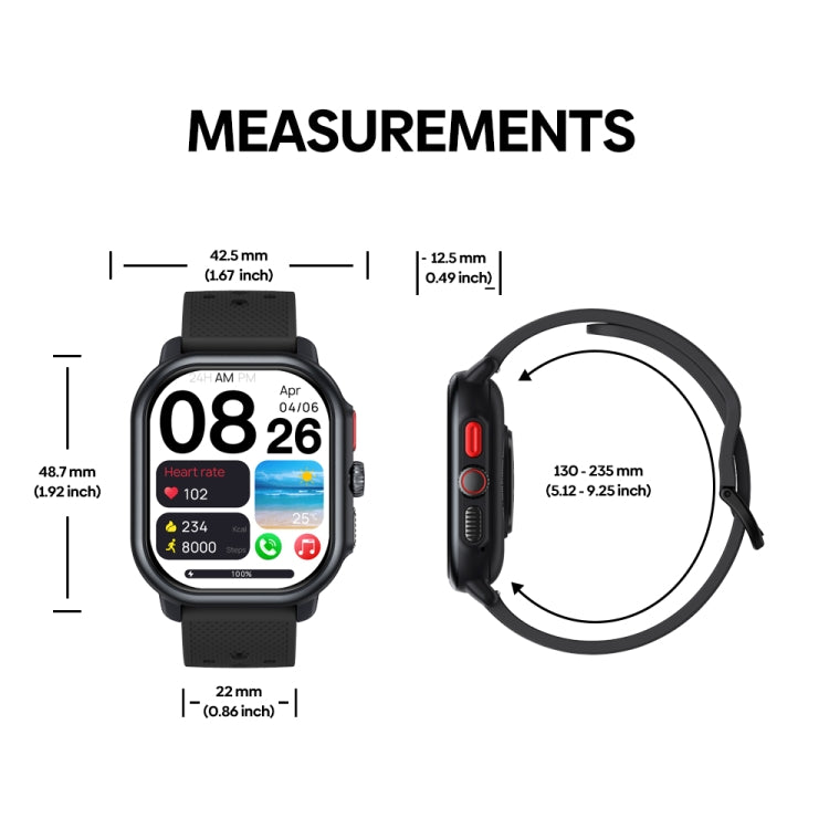 Zeblaze Beyond 3 Pro 2.15 inch Screen Stylish GPS Smartwatch Supports Bluetooth Calling(Black) - free shipping - PMC TechLife - Order now!