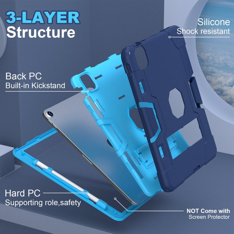 For iPad Air 11 2024 Contrast Color Silicone Acrylic PC Tablet Case with Holder(Navy Blue) - iPad Air 11 2024 Cases by PMC TechLife | Online Shopping South Africa | PMC TechLife | Buy Now Pay Later Mobicred