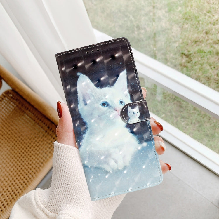 For iPhone 16 Pro 3D Pattern Leather Phone Case(White Cat) - iPhone 16 Pro Cases by PMC TechLife | Online Shopping South Africa | PMC TechLife | Buy Now Pay Later Mobicred