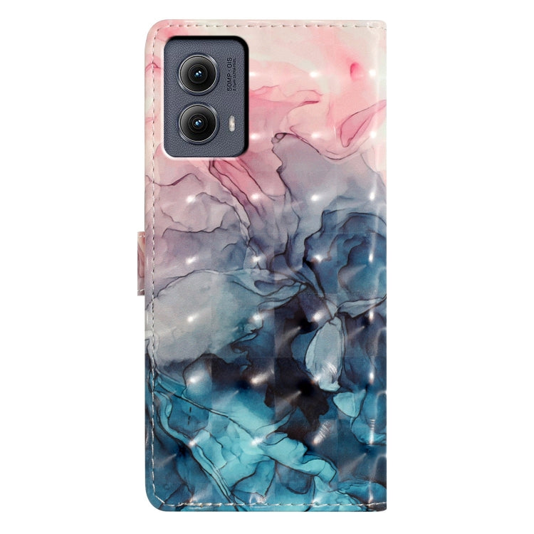 For Motorola Edge 2024 3D Pattern Leather Phone Case(3D Pink Blue Marble) - Motorola Cases by PMC Jewellery | Online Shopping South Africa | PMC Jewellery | Buy Now Pay Later Mobicred