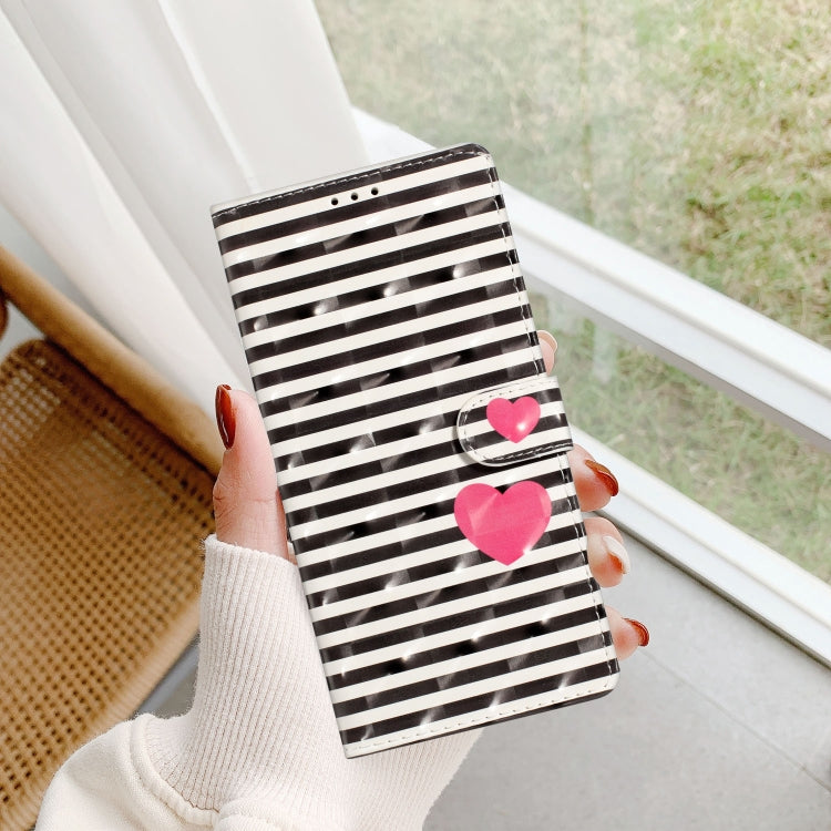 For Motorola Edge 2024 3D Pattern Leather Phone Case(Striped Heart) - Motorola Cases by PMC Jewellery | Online Shopping South Africa | PMC Jewellery | Buy Now Pay Later Mobicred