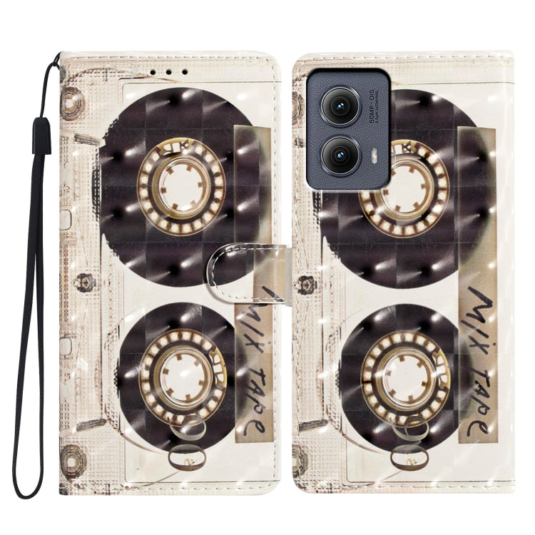 For Motorola Edge 2024 3D Pattern Leather Phone Case(Tape) - Motorola Cases by PMC Jewellery | Online Shopping South Africa | PMC Jewellery | Buy Now Pay Later Mobicred