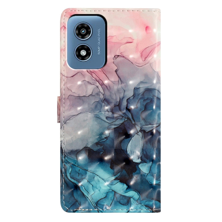 For Motorola Moto G Play 2024 3D Pattern Leather Phone Case(3D Pink Blue Marble) - Motorola Cases by PMC Jewellery | Online Shopping South Africa | PMC Jewellery | Buy Now Pay Later Mobicred
