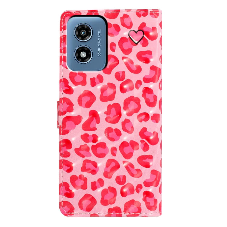 For Motorola Moto G Play 2024 3D Pattern Leather Phone Case(Pink Leopard Print) - Motorola Cases by PMC Jewellery | Online Shopping South Africa | PMC Jewellery | Buy Now Pay Later Mobicred