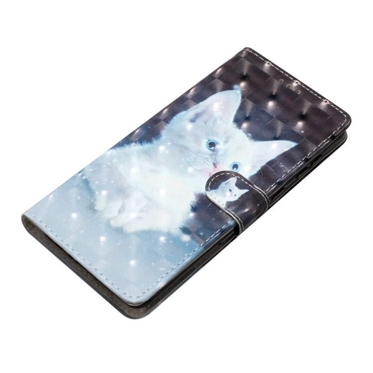 For Motorola Moto G Play 2024 3D Pattern Leather Phone Case(White Cat) - Motorola Cases by PMC Jewellery | Online Shopping South Africa | PMC Jewellery | Buy Now Pay Later Mobicred
