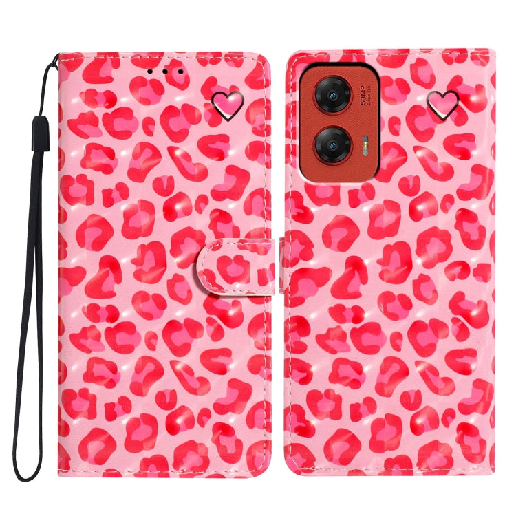 For Motorola Moto G Stylus 5G 2024 3D Pattern Leather Phone Case(Pink Leopard Print) - Motorola Cases by PMC Jewellery | Online Shopping South Africa | PMC Jewellery | Buy Now Pay Later Mobicred