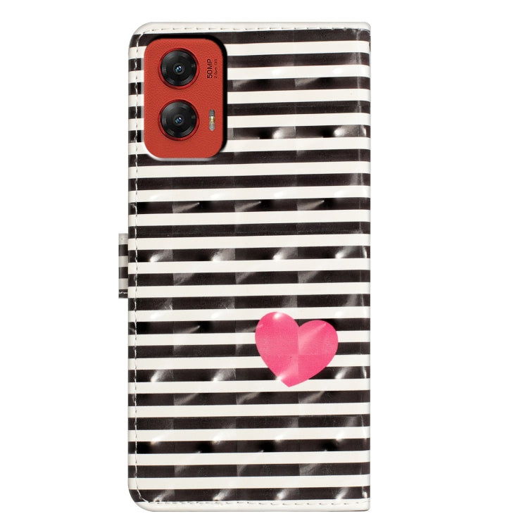 For Motorola Moto G Stylus 5G 2024 3D Pattern Leather Phone Case(Striped Heart) - Motorola Cases by PMC Jewellery | Online Shopping South Africa | PMC Jewellery | Buy Now Pay Later Mobicred