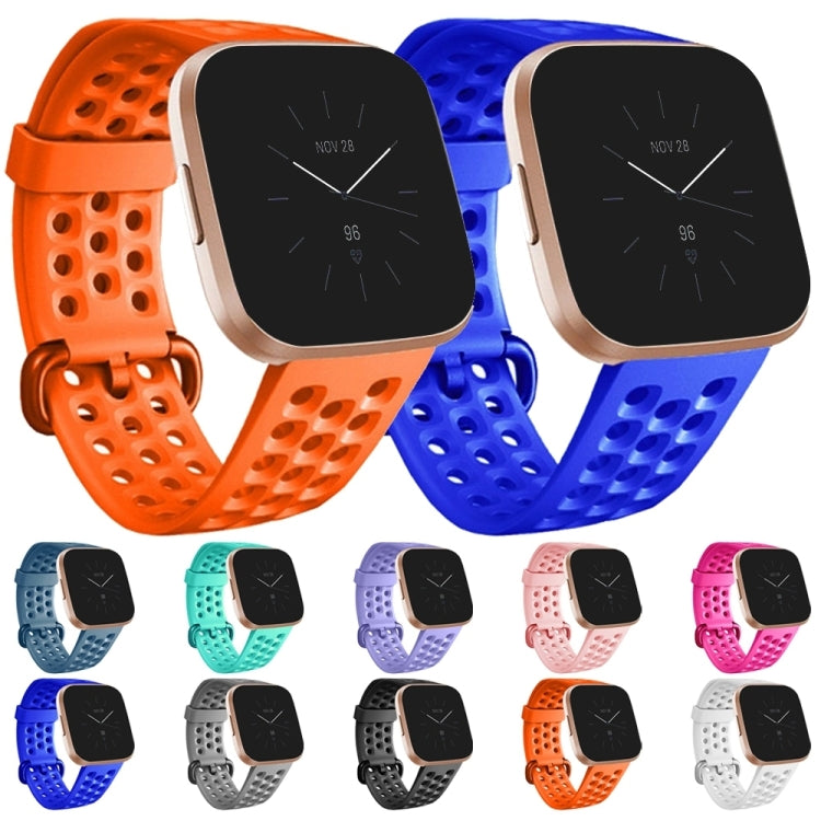 For Fitbit Versa 2 Breathable Silicone Watch Band, Size: Small(Light Purple) - Watch Bands by PMc TechLife | Online Shopping South Africa | PMc TechLife | Buy Now Pay Later Mobicred