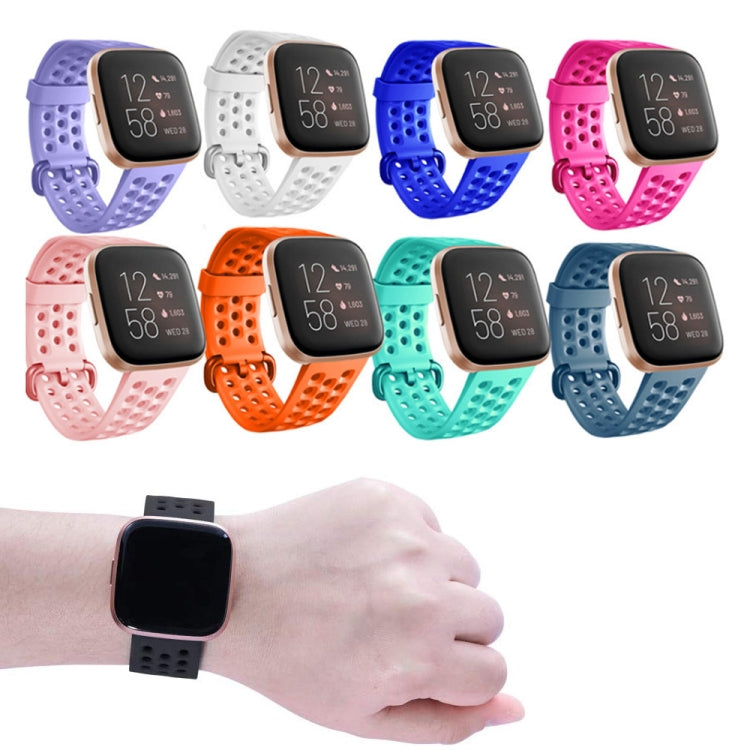 For Fitbit Versa 2 Breathable Silicone Watch Band, Size: Small(Light Purple) - Watch Bands by PMc TechLife | Online Shopping South Africa | PMc TechLife | Buy Now Pay Later Mobicred