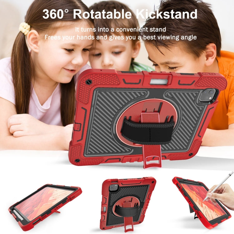 For iPad Pro 11 2024 360 Degree Rotation PC Contrast Silicone Tablet Case(Red + Black) - iPad Pro 11 2024 Cases by PMC TechLife | Online Shopping South Africa | PMC TechLife | Buy Now Pay Later Mobicred
