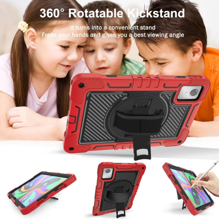 For Lenovo Tab M11 / Xiaoxin Pad 11 2024 360 Degree Rotation PC Contrast Silicone Tablet Case(Red + Black) - Lenovo by PMC Jewellery | Online Shopping South Africa | PMC Jewellery | Buy Now Pay Later Mobicred