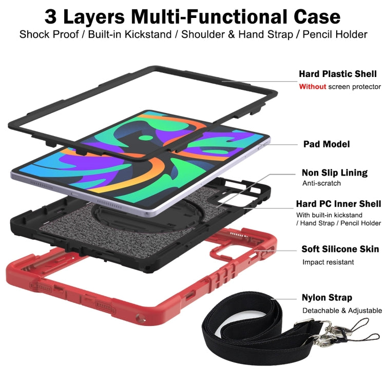 For Lenovo Tab M11 / Xiaoxin Pad 11 2024 360 Degree Rotation PC Contrast Silicone Tablet Case(Red + Black) - Lenovo by PMC Jewellery | Online Shopping South Africa | PMC Jewellery | Buy Now Pay Later Mobicred