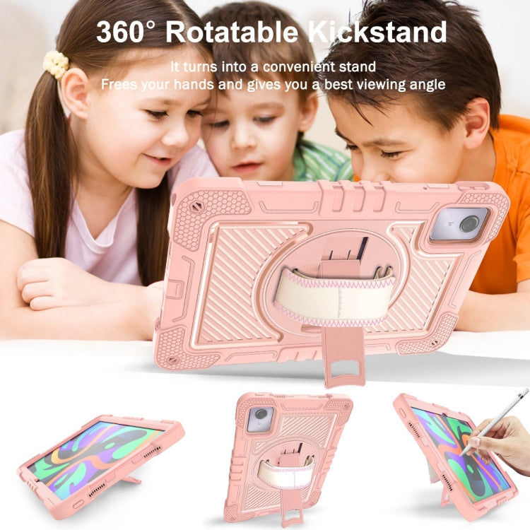 For Lenovo Tab M11 / Xiaoxin Pad 11 2024 360 Degree Rotation PC Contrast Silicone Tablet Case(Rose Gold) - Lenovo by PMC Jewellery | Online Shopping South Africa | PMC Jewellery | Buy Now Pay Later Mobicred