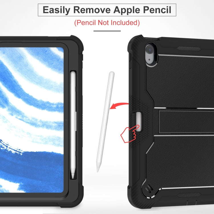 For iPad Air 11 2024 / Air 2022 10.9 Shockproof Silicone Hybrid PC Tablet Case with Holder(Black) - iPad Air 11 2025 / 2024 Cases by PMC TechLife | Online Shopping South Africa | PMC TechLife | Buy Now Pay Later Mobicred