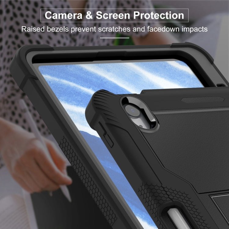 For iPad Air 11 2024 / Air 2022 10.9 Shockproof Silicone Hybrid PC Tablet Case with Holder(Black) - iPad Air 11 2024 Cases by PMC Jewellery | Online Shopping South Africa | PMC Jewellery | Buy Now Pay Later Mobicred